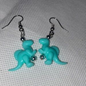 Aqua Dinosaur Earrings